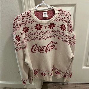 Coca Cola Festive Red and Cream Crewneck Sweater
